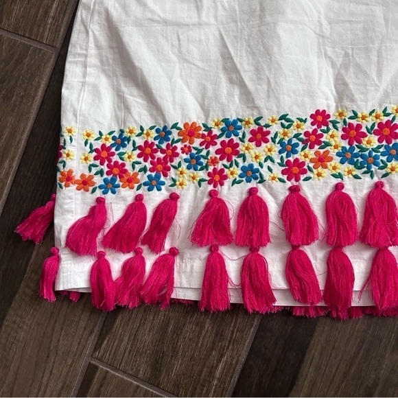 Tularosa x Revolve Millie Embroidered Tassel Mini Skirt in White Sz XL - Picture 6 of 8